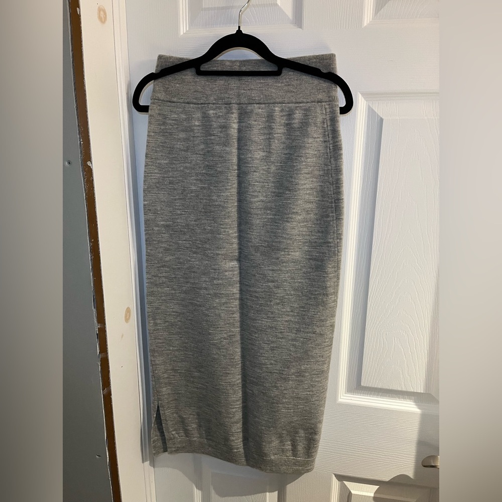 Gray Women's Cotton Pencil Skirt